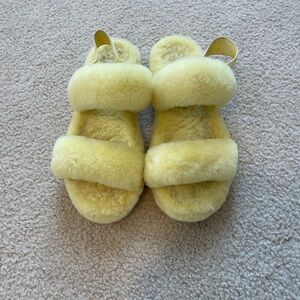 UGG Yellow Fluffy Slippers